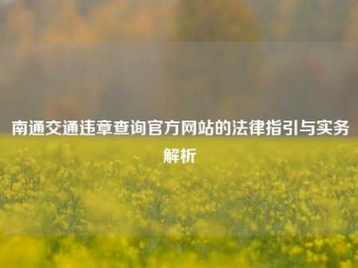 南通交通违章查询官方网站的法律指引与实务解析