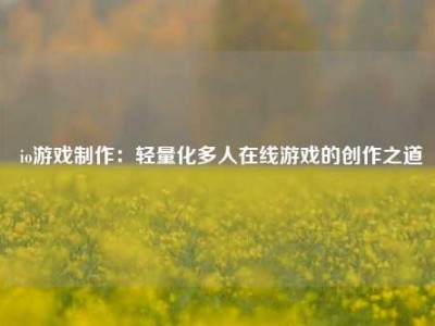 io游戏制作：轻量化多人在线游戏的创作之道