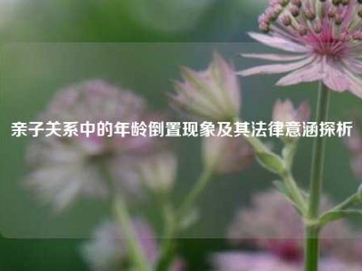 亲子关系中的年龄倒置现象及其法律意涵探析