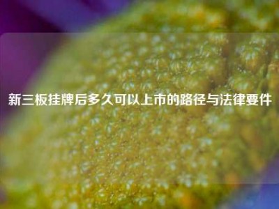 新三板挂牌后多久可以上市的路径与法律要件