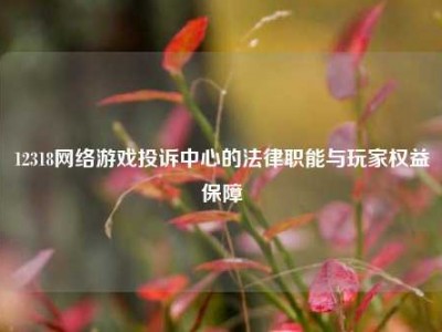 12318网络游戏投诉中心的法律职能与玩家权益保障