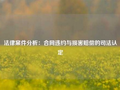 法律案件分析：合同违约与损害赔偿的司法认定