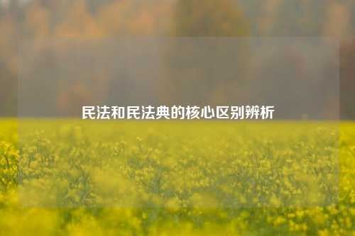 民法和民法典的核心区别辨析