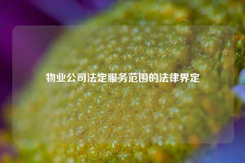 物业公司法定服务范围的法律界定